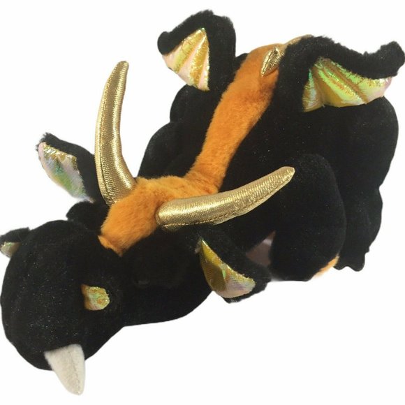 Webkinz LAVA DRAGON HM463 Black Gold Ganz Plush  USED Code - Picture 3 of 5